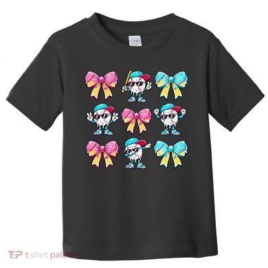 Baseball Ice Cream Drip Coquette Toddler T-Shirt