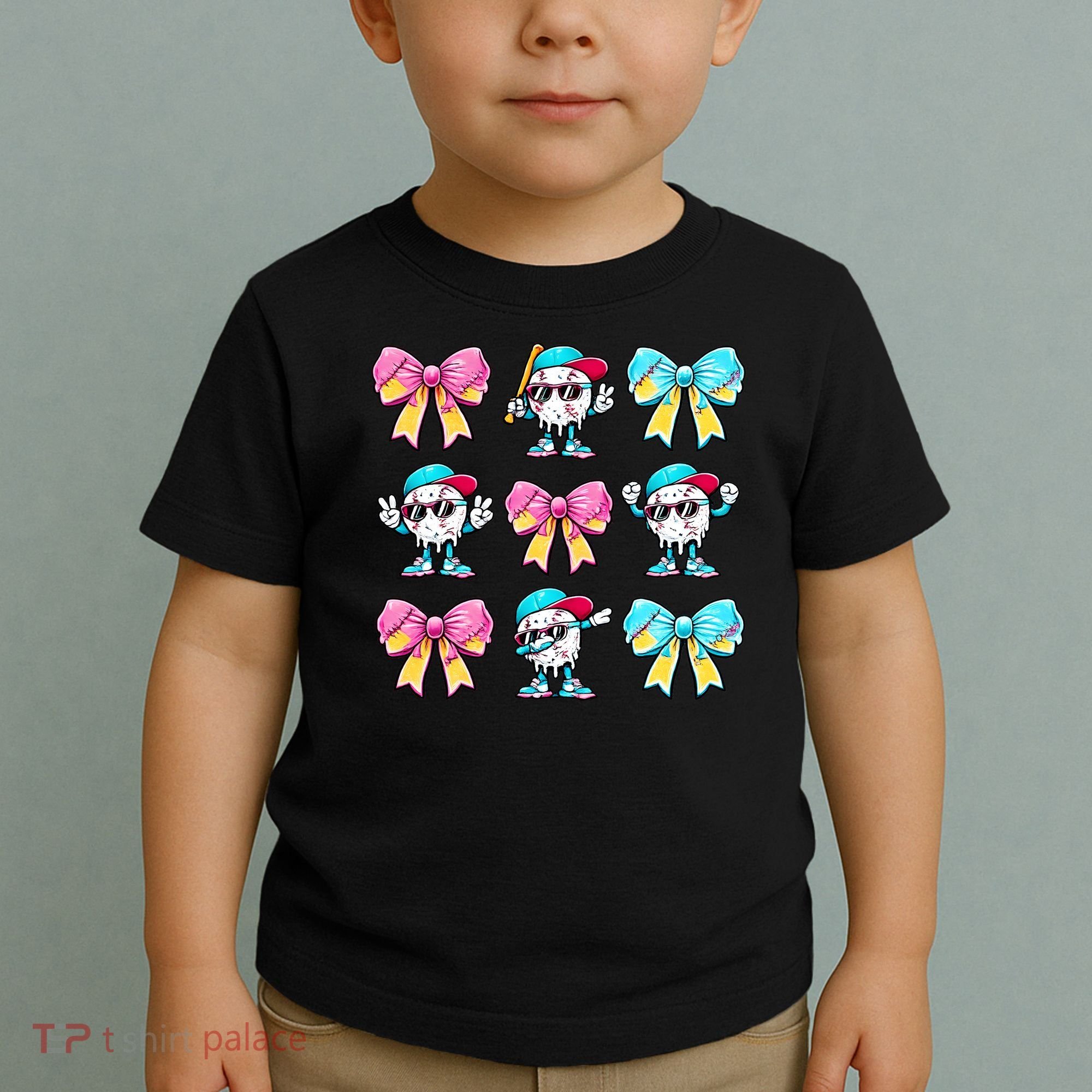 Baseball Ice Cream Drip Coquette Toddler T-Shirt
