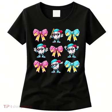 Baseball Ice Cream Drip Coquette Women's T-Shirt