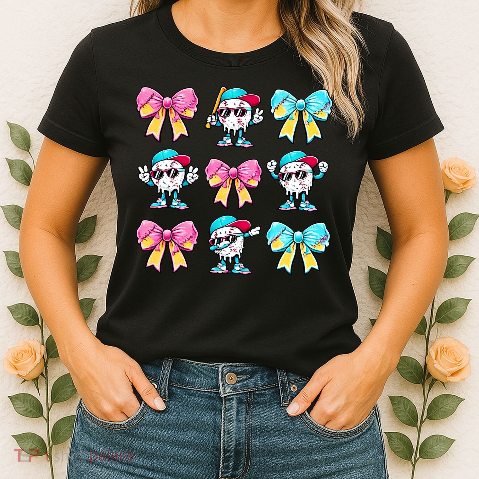Baseball Ice Cream Drip Coquette Women's T-Shirt
