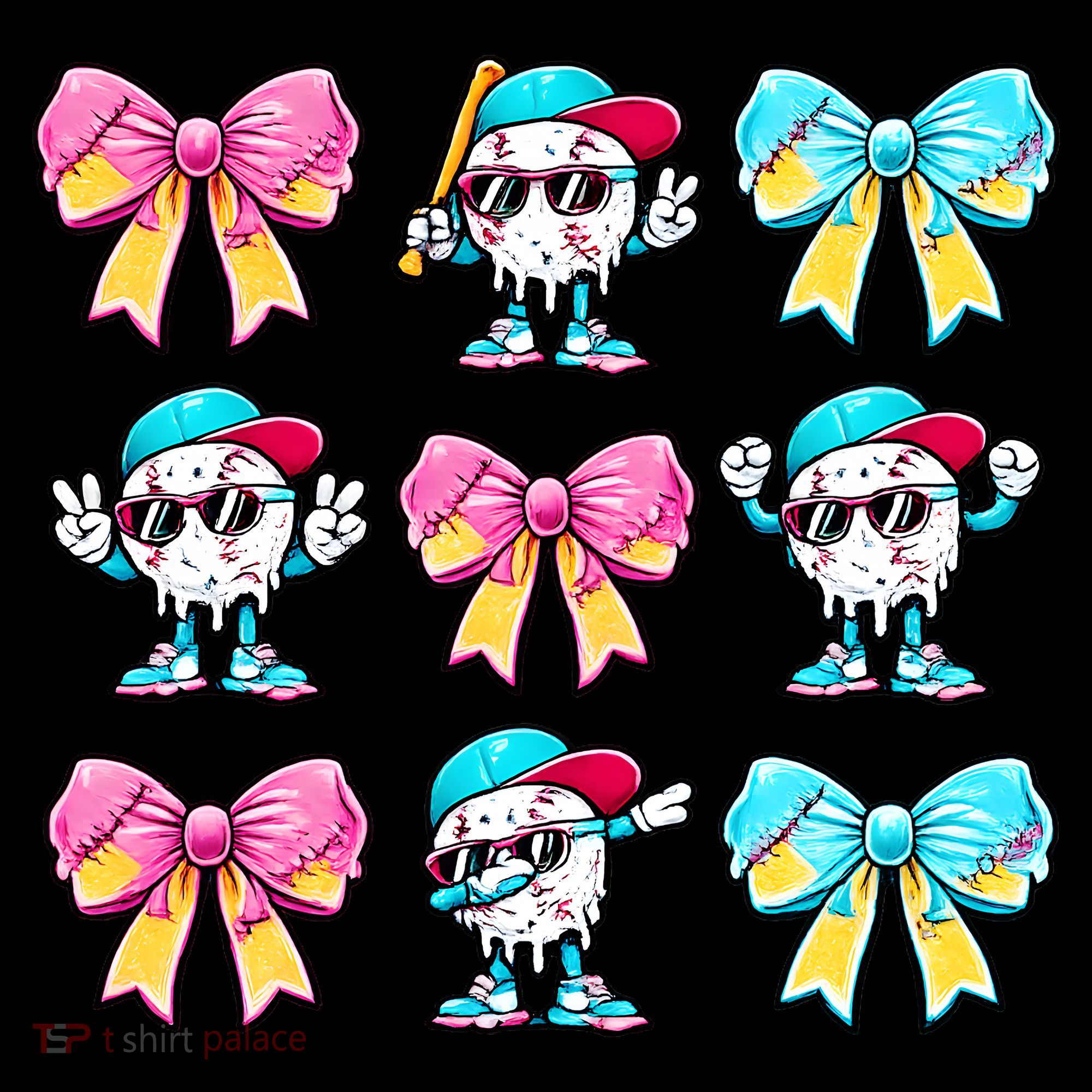 Baseball Ice Cream Drip Coquette Women's T-Shirt