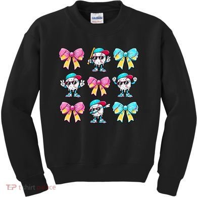 Baseball Ice Cream Drip Coquette Kids Sweatshirt