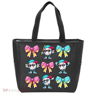 Baseball Ice Cream Drip Coquette Tote Bag
