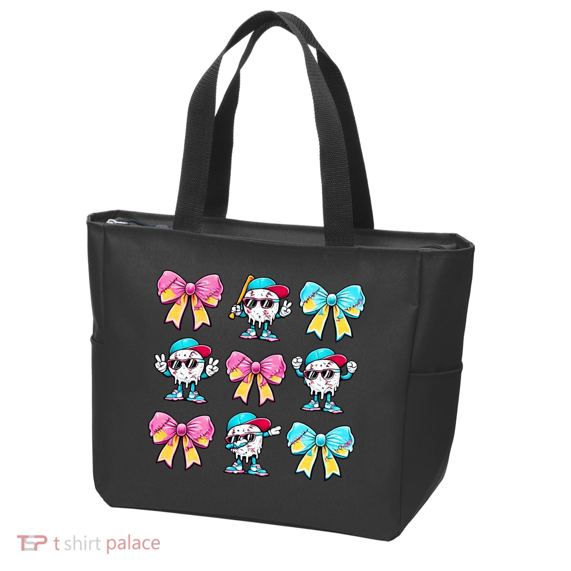 Baseball Ice Cream Drip Coquette Tote Bag
