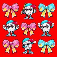 Baseball Ice Cream Drip Coquette Santa Hat thumb 1