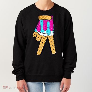 Baseball Ice Cream Drip Home Plate Hand Sign Women's Sweatshirt