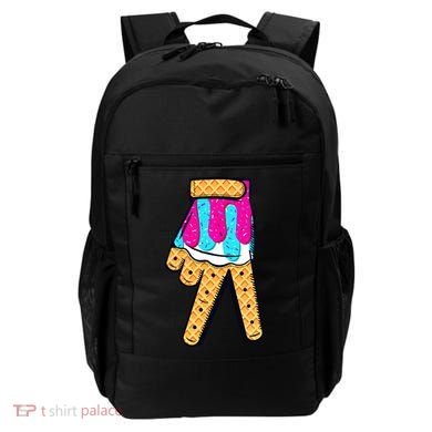 Baseball Ice Cream Drip Home Plate Hand Sign Backpack