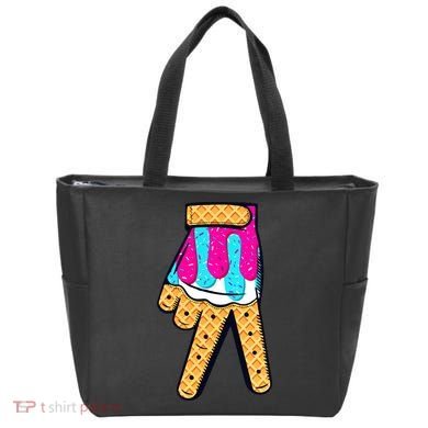 Baseball Ice Cream Drip Home Plate Hand Sign Tote Bag