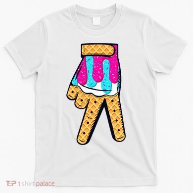 Baseball Ice Cream Drip Home Plate Hand Sign T-Shirt