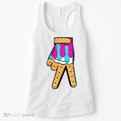 Baseball Ice Cream Drip Home Plate Hand Sign Women's Tank Top