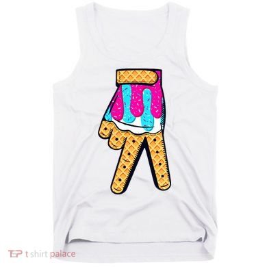 Baseball Ice Cream Drip Home Plate Hand Sign Tank Top