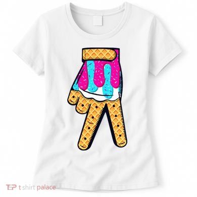 Baseball Ice Cream Drip Home Plate Hand Sign Women's T-Shirt