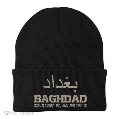 Baghdad Iraq Coordinates Arabic Beanie