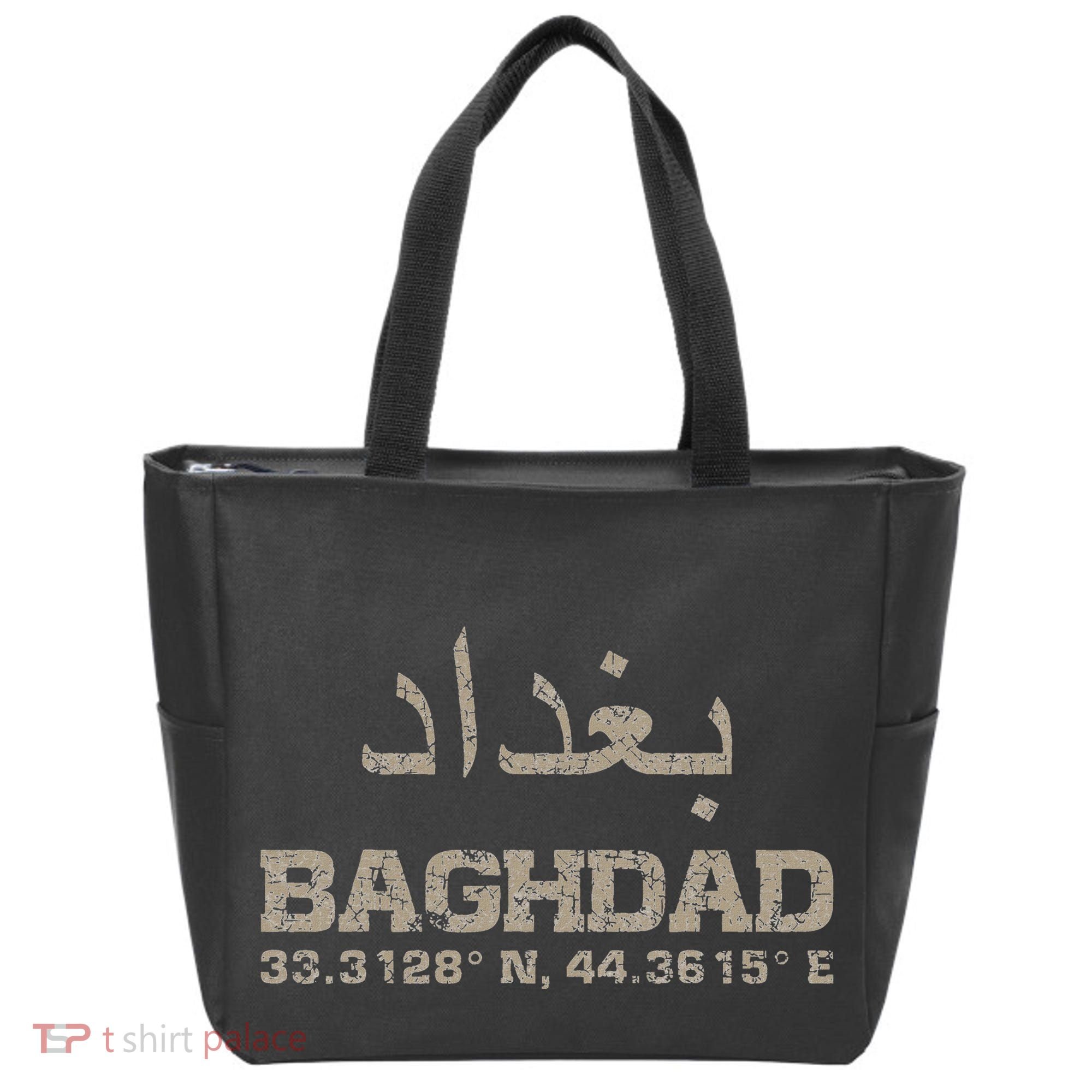 Baghdad Iraq Coordinates Arabic Tote Bag