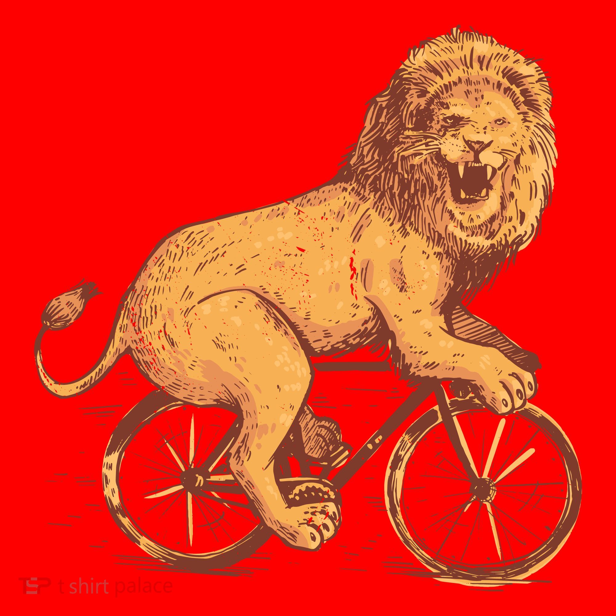 Bicycle Lion Santa Hat