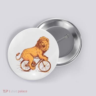 Bicycle Lion Button