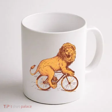 Bicycle Lion Coffee Mug back