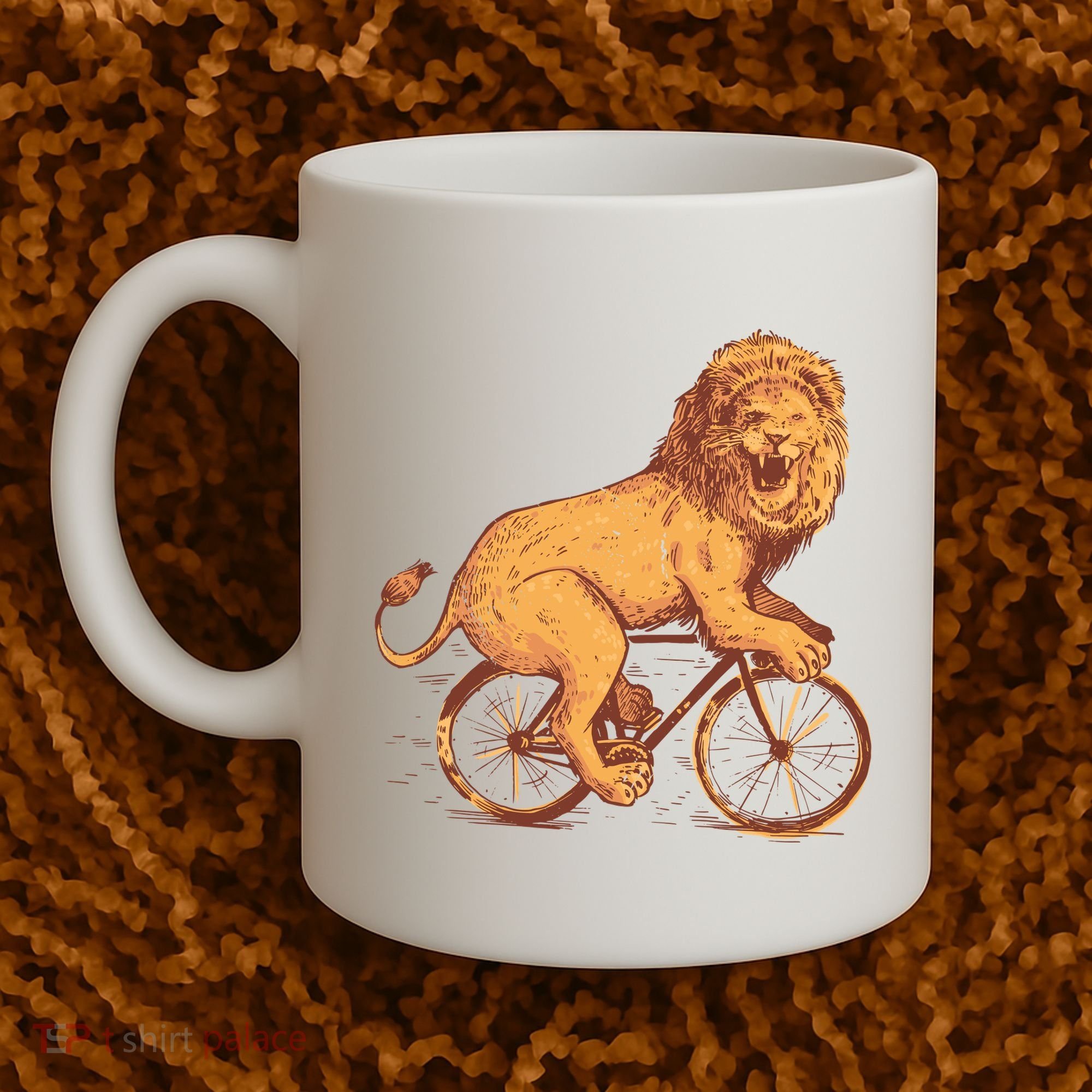 Bicycle Lion Coffee Mug