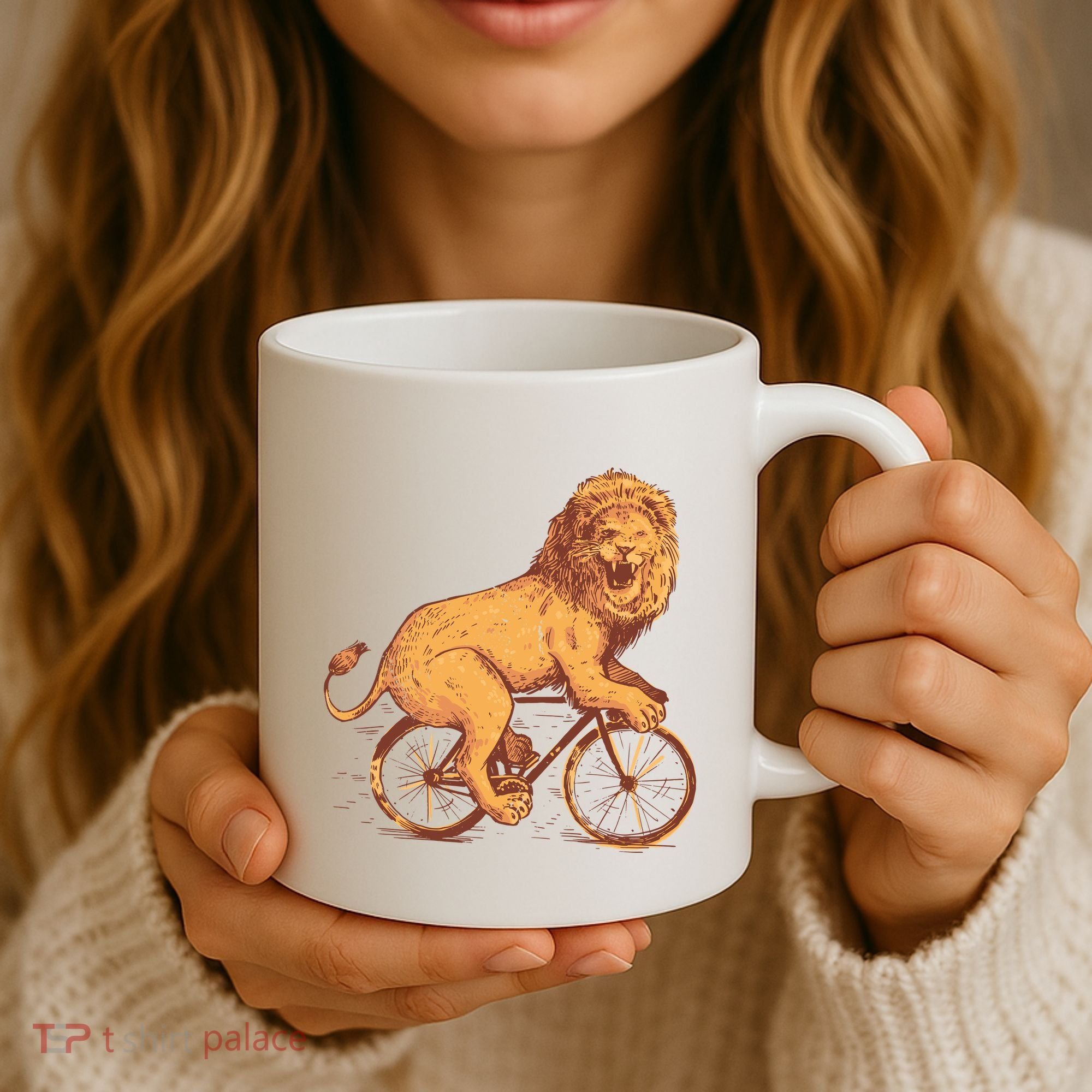 Bicycle Lion Coffee Mug