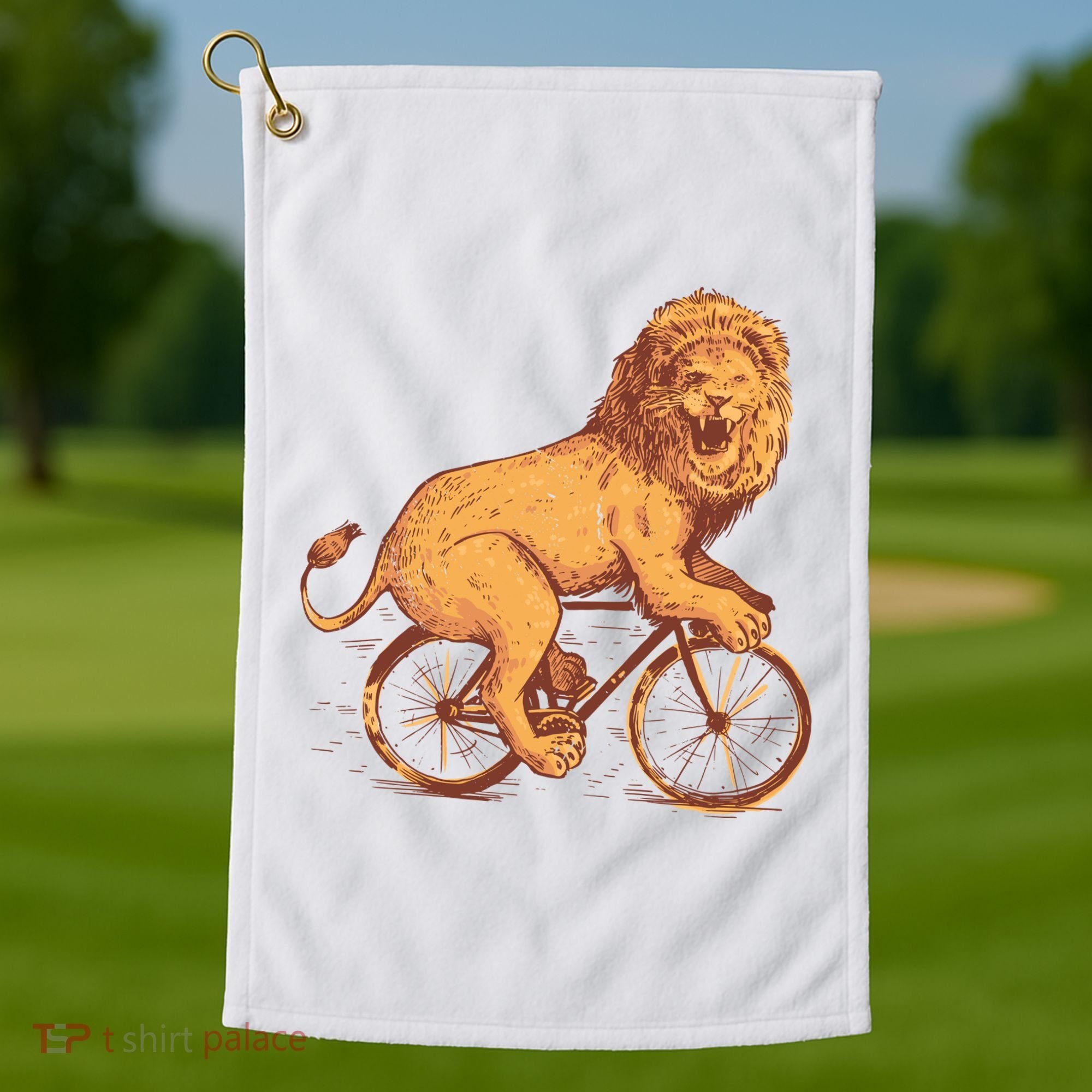 Bicycle Lion Golf Towel