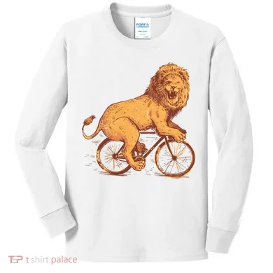 Bicycle Lion Kids Long Sleeve Shirt
