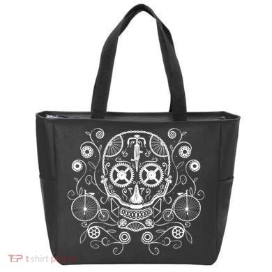 Bicycle Skull Tote Bag