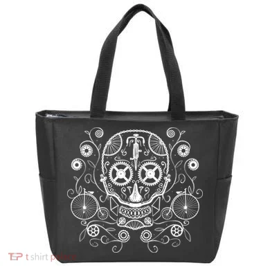 Bicycle Skull Tote Bag