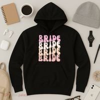 Bride I Do Crew Retro Bachelorette Party Bride Bridesmaids Hoodie thumb 3