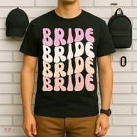 Bride I Do Crew Retro Bachelorette Party Bride Bridesmaids T-Shirt thumb 6