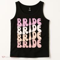 Bride I Do Crew Retro Bachelorette Party Bride Bridesmaids Tank Top thumb 2