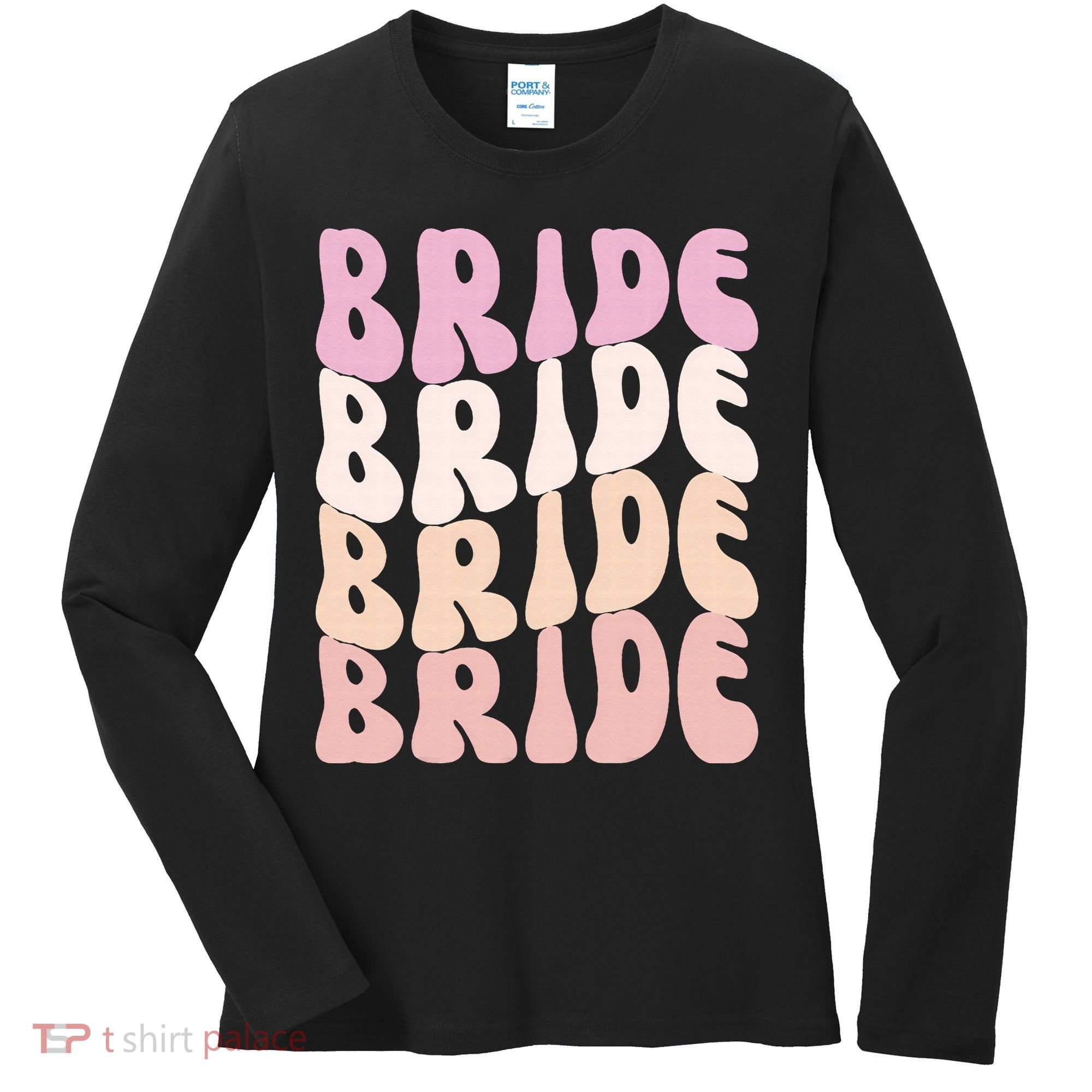 Bride I Do Crew Retro Bachelorette Party Bride Bridesmaids Women's Long Sleeve Shirt