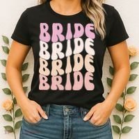 Bride I Do Crew Retro Bachelorette Party Bride Bridesmaids Women's T-Shirt thumb 2