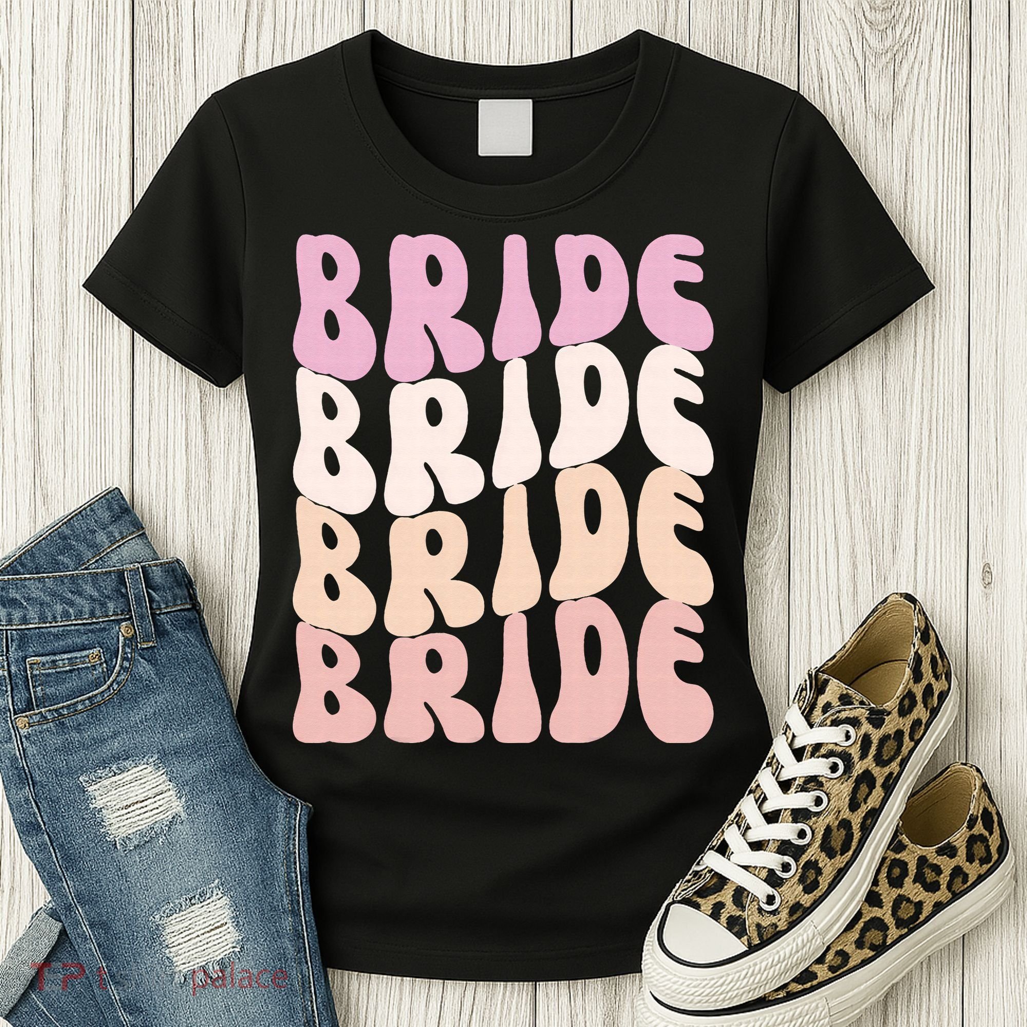 Bride I Do Crew Retro Bachelorette Party Bride Bridesmaids Women's T-Shirt