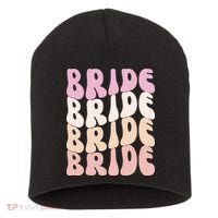 Bride I Do Crew Retro Bachelorette Party Bride Bridesmaids Short Acrylic Beanie thumb 0
