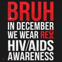 Bruh In December We Wear Red Ribbon HIV AIDS Awareness Women's Hoodie thumb 2
