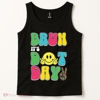 Bruh ItS Dot Daybruh Happy Dot Day Funny Teachers Tank Top thumb 2