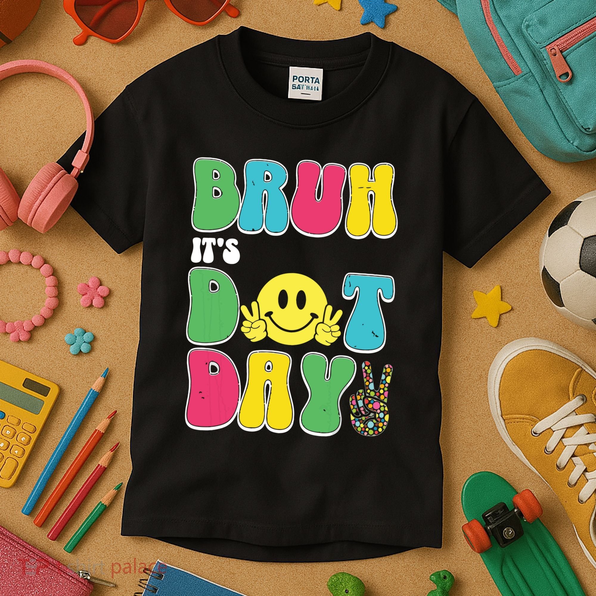 Bruh ItS Dot Daybruh Happy Dot Day Funny Teachers Kids T-Shirt