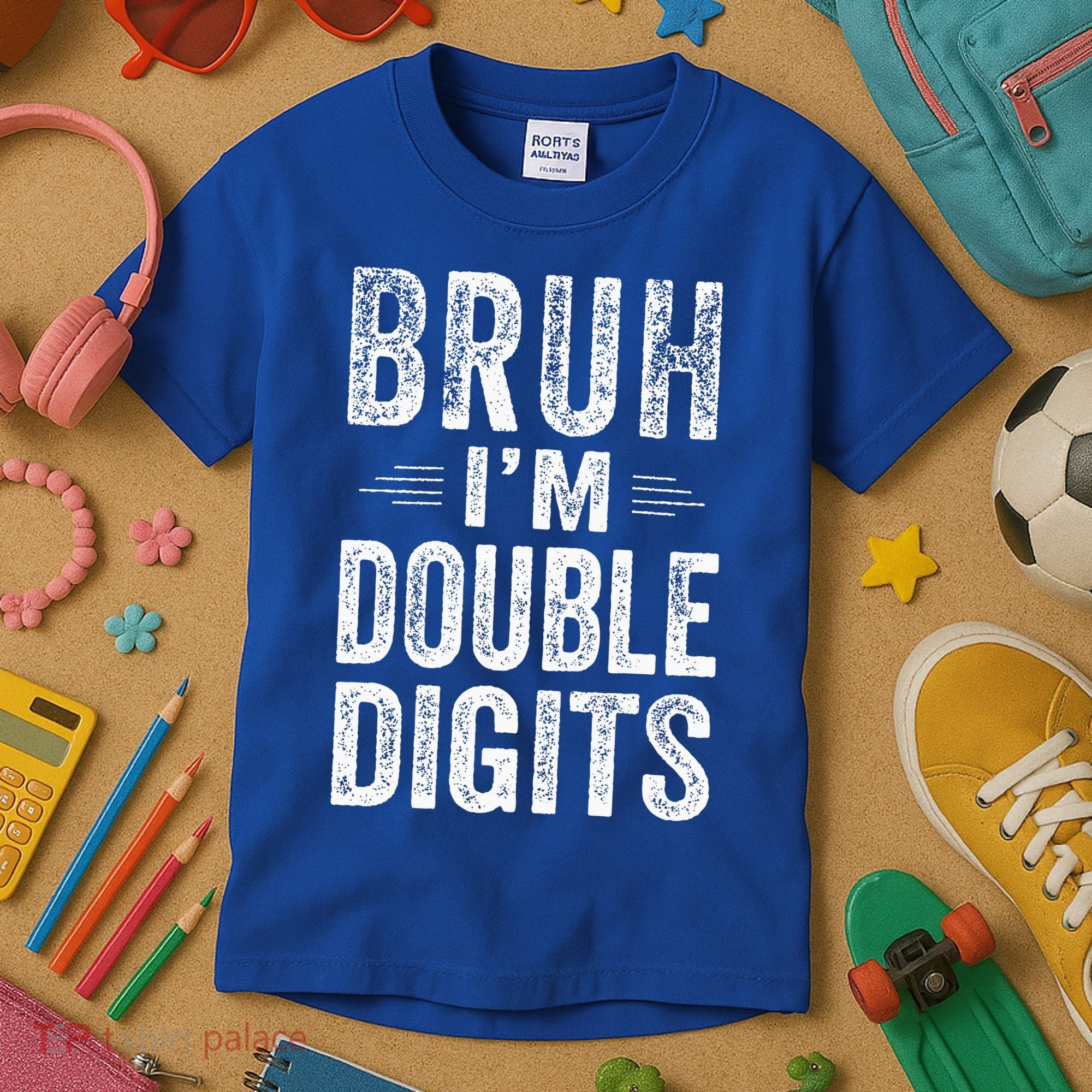 Bruh IM Double Digits 10th Birthday Gifts 10 Year Old Kids T-Shirt