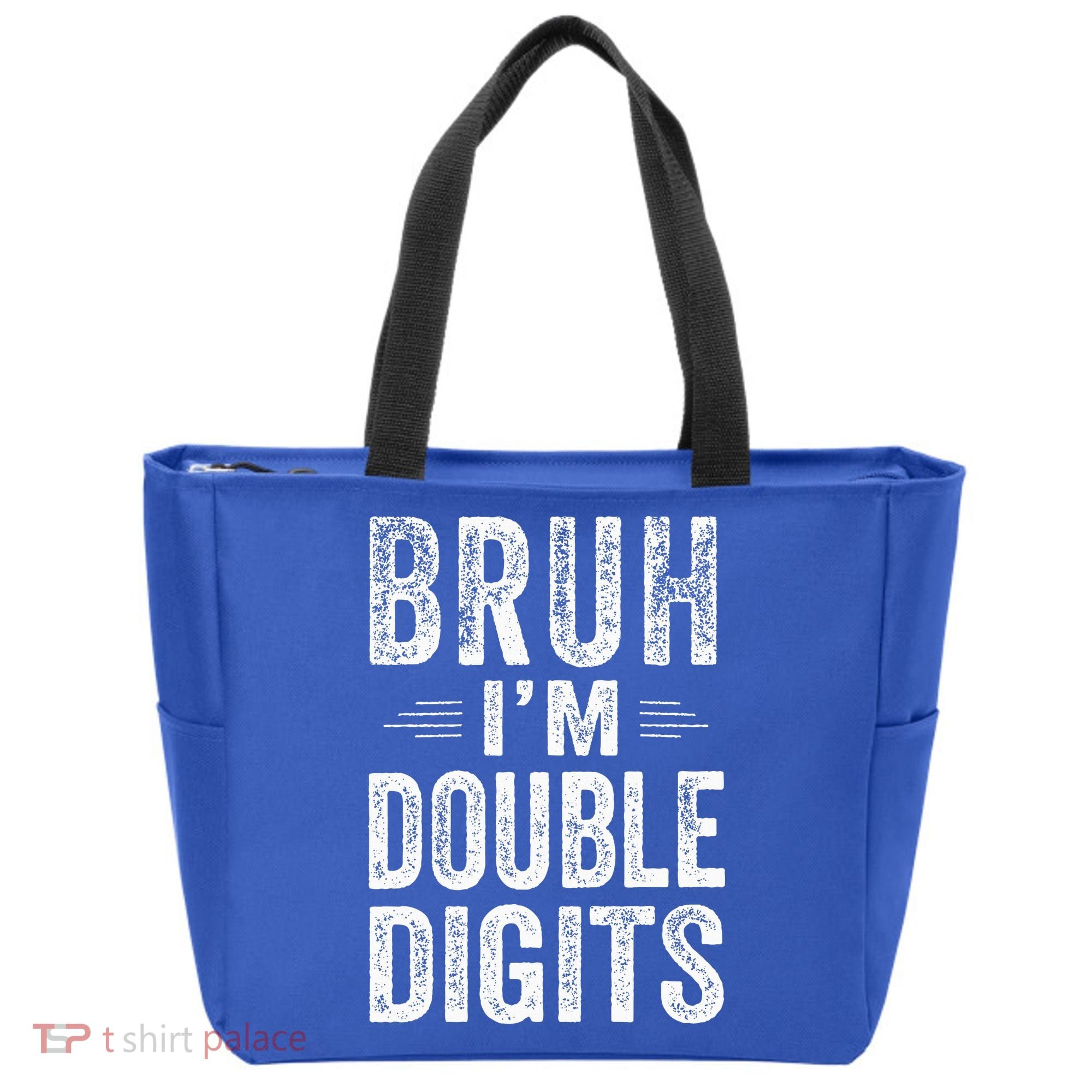 Bruh IM Double Digits 10th Birthday Gifts 10 Year Old Tote Bag