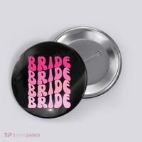 Bride I Do Crew Retro Bachelorette Party Bride Bridesmaids Button thumb 0