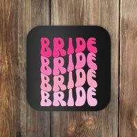 Bride I Do Crew Retro Bachelorette Party Bride Bridesmaids Coaster thumb 0