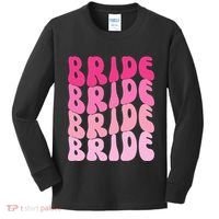 Bride I Do Crew Retro Bachelorette Party Bride Bridesmaids Kids Long Sleeve Shirt thumb 0