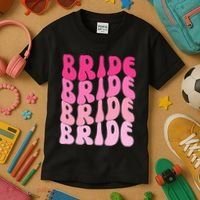 Bride I Do Crew Retro Bachelorette Party Bride Bridesmaids Kids T-Shirt thumb 3