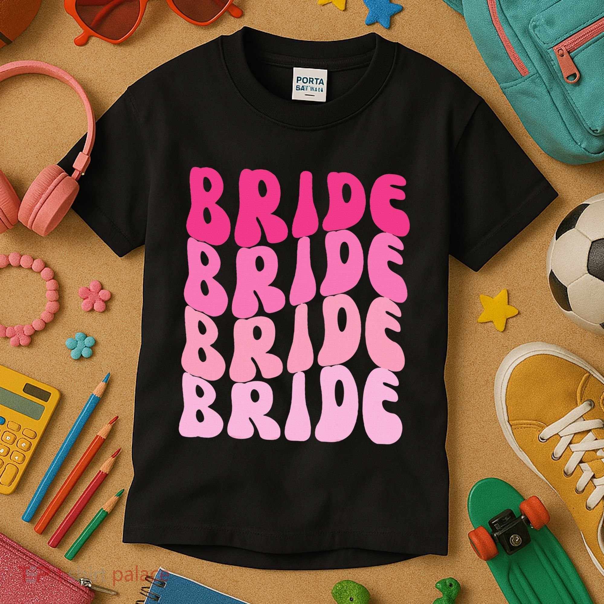 Bride I Do Crew Retro Bachelorette Party Bride Bridesmaids Kids T-Shirt