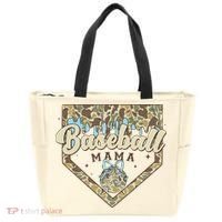 Baseball Icecream Drip Camo Mama Bow Mother's Day Tote Bag thumb 0