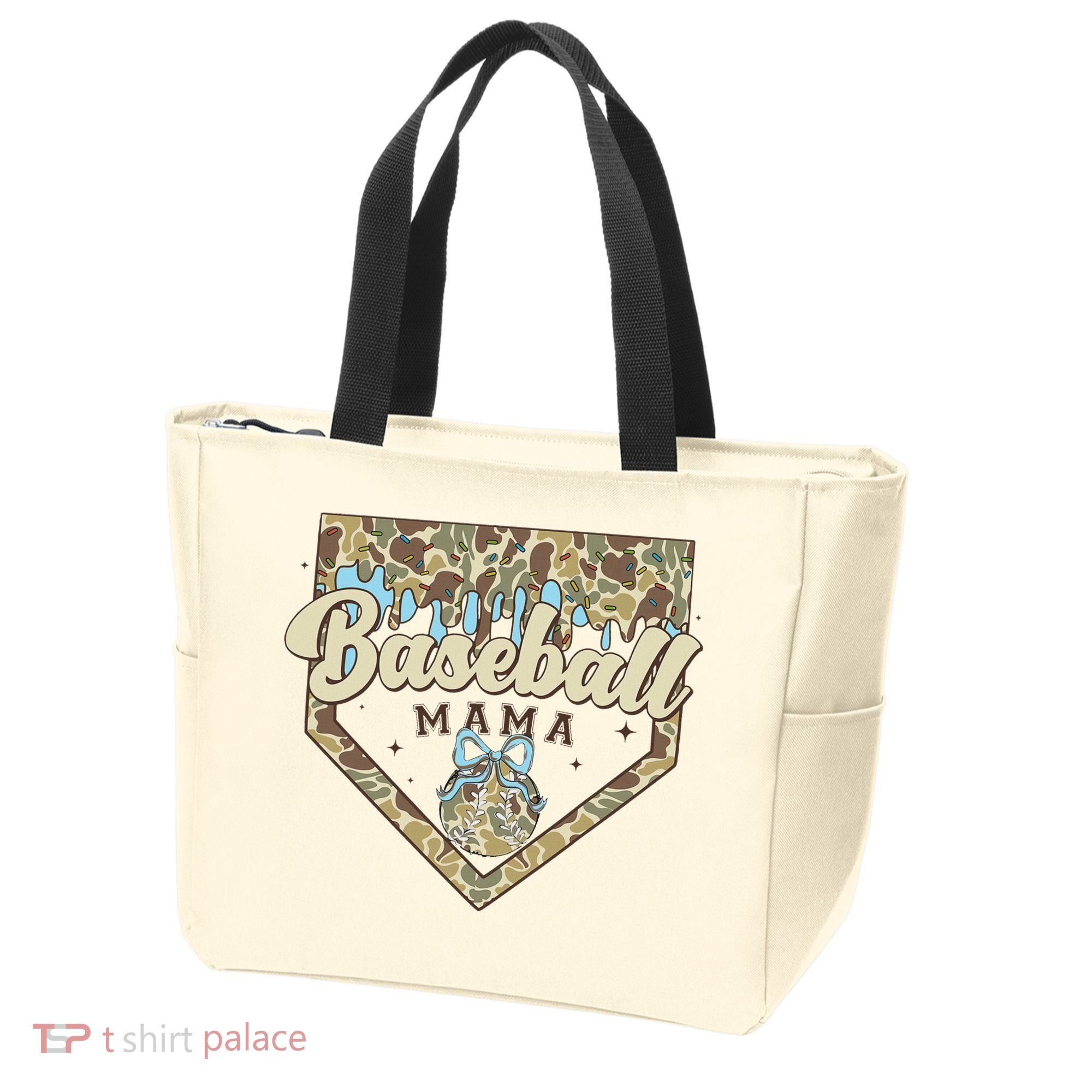 Baseball Icecream Drip Camo Mama Bow Mother's Day Tote Bag