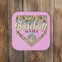 Baseball Icecream Drip Camo Mama Bow Mother's Day Coaster thumb 0