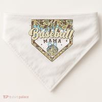 Baseball Icecream Drip Camo Mama Bow Mother's Day USA-Made Doggie Bandana thumb 0