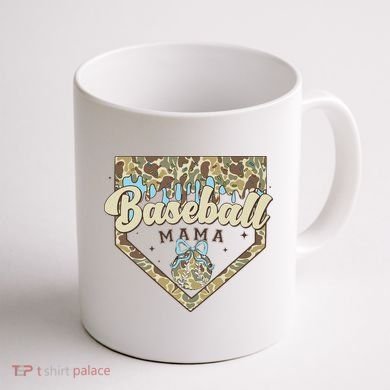 Baseball Icecream Drip Camo Mama Bow Mother's Day Coffee Mug back