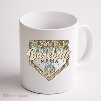 Baseball Icecream Drip Camo Mama Bow Mother's Day Coffee Mug thumb 1